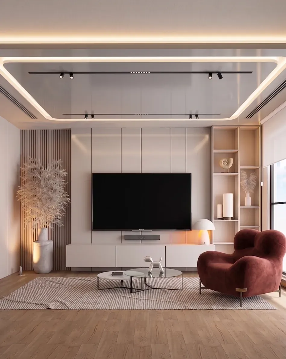 Custom living room interior design by HATd Studio
